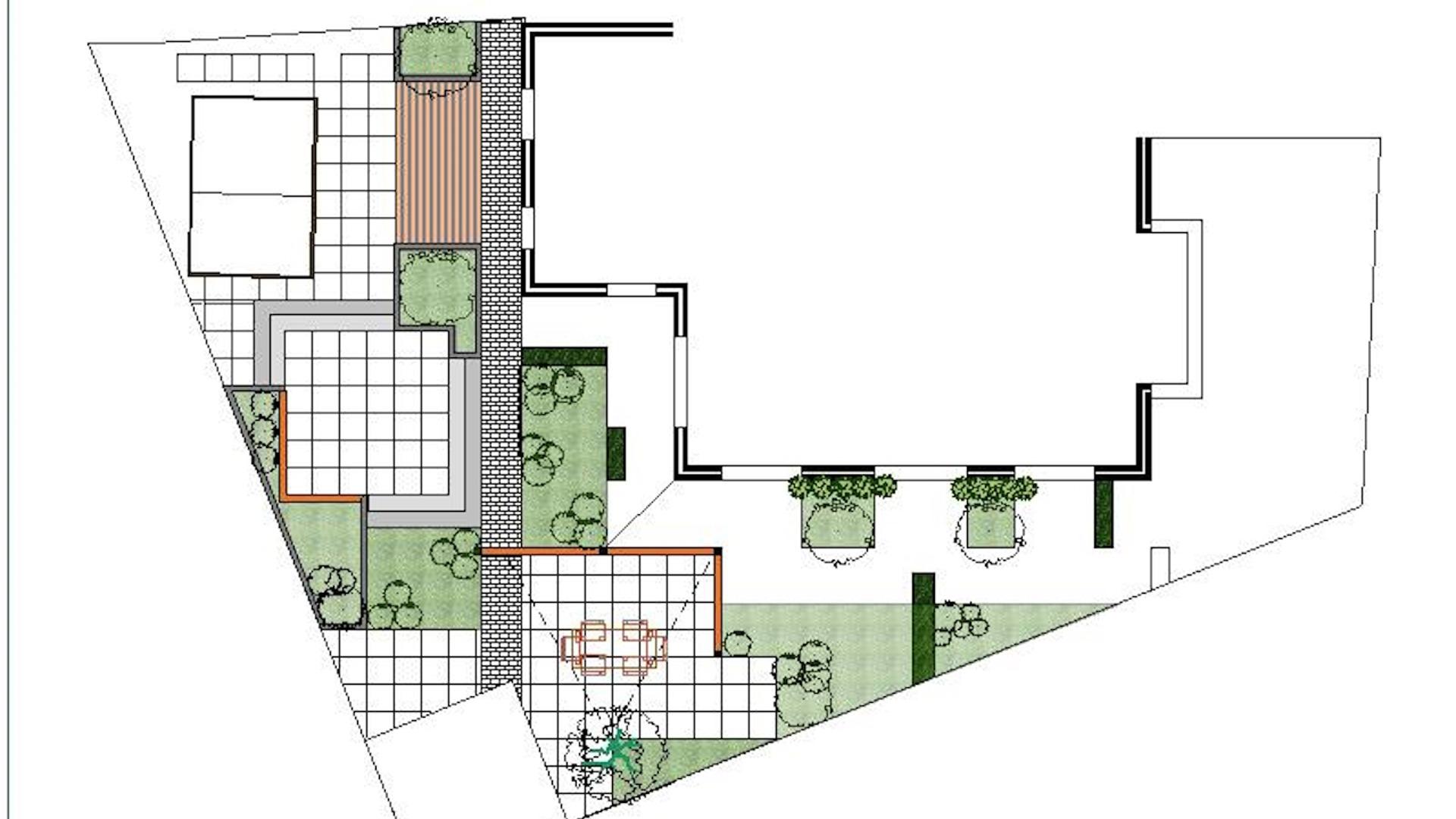 Tuinontwerp studio - Eerste schetsontwerp