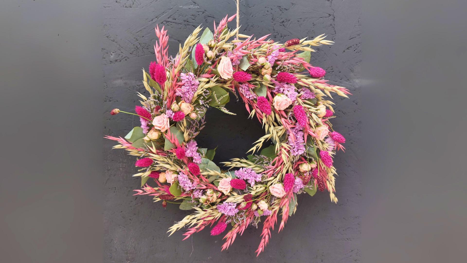 Workshop Zoete droogbloemen krans