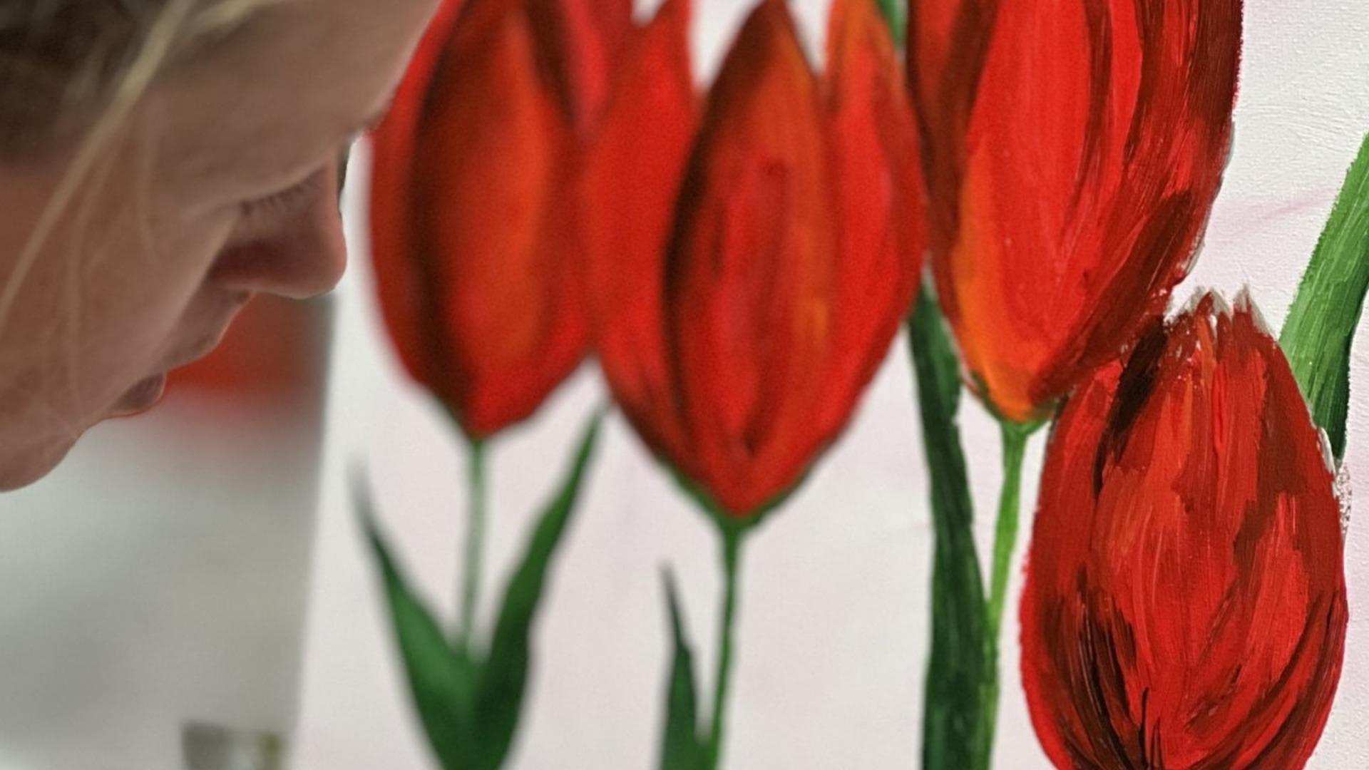 Workshop schilderen met acryl Bloemen op doek